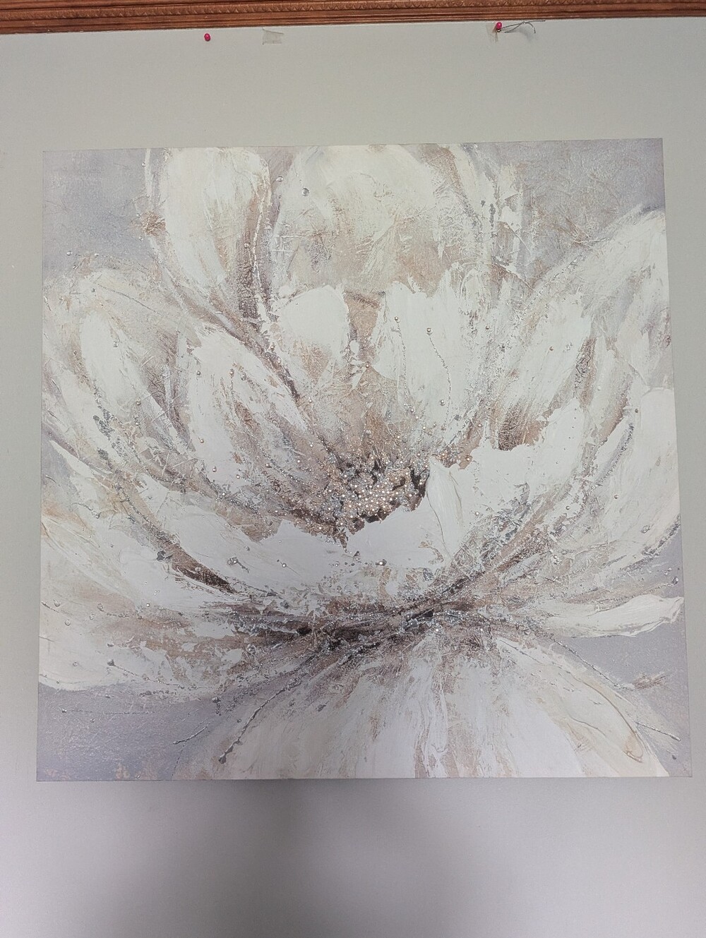 Neutral White Floral Canvas Wall Art - Elegant Home Accent